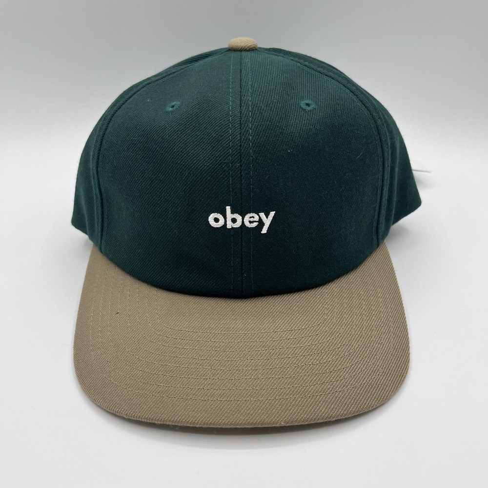 Obey Hat Cap Snap Back Spruce Green Tan 2 Tone‎ 6 Panel One Size Streetwear NEW